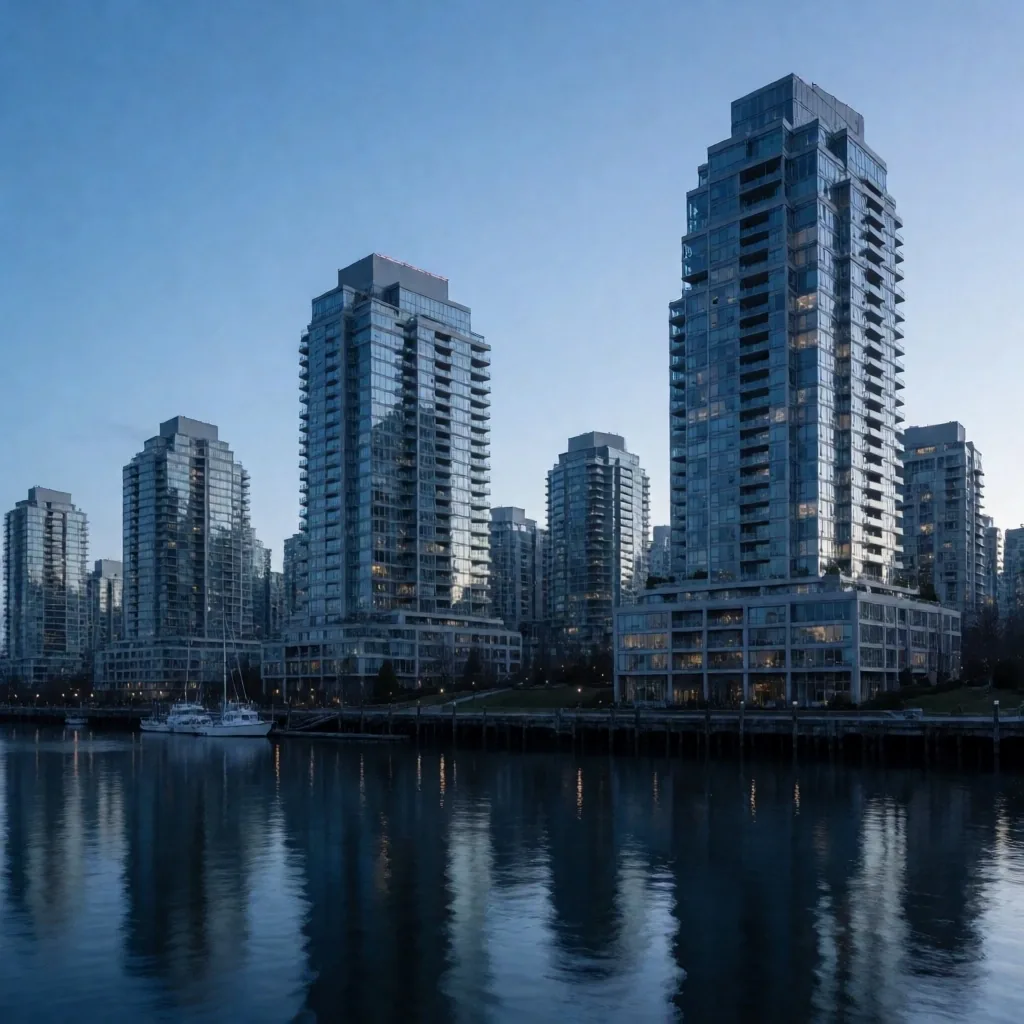 Vancouver al atardecer bajo luz fría del norte